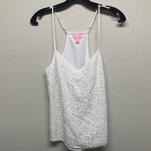 Lilly Pulitzer Tops - Lilly Pulitzer White Lace Tank Top Size Small